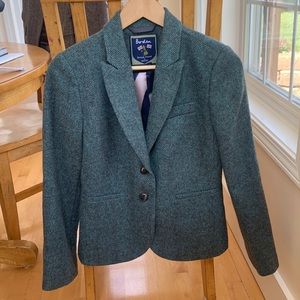 Green tweed blazer